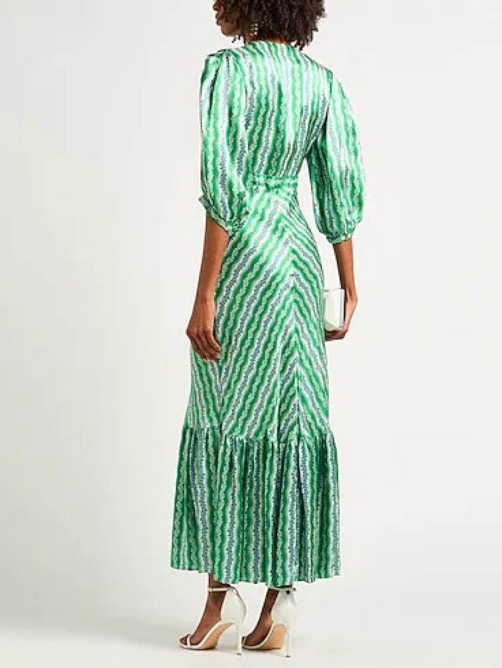 SANDRO Agnetta Floral Print Maxi Dress in Green - Picture 2 of 13